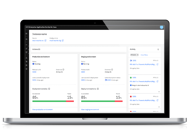 IBM enterprise Java services developer experience
